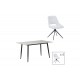 Τραπεζαρία 5τμχ "GUSTAS-LUCIANO I" από sintered stone/μέταλλο σε χρώμα λευκό μαμάρου/μαύρο 120x60x75