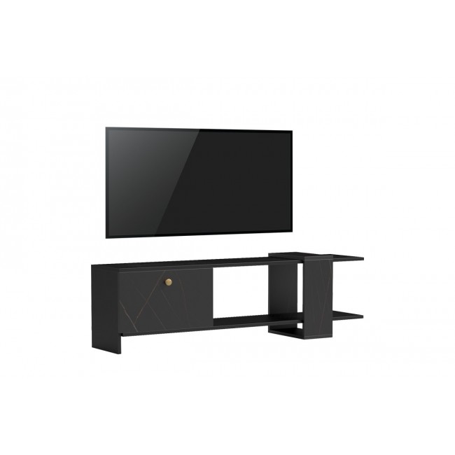 Έπιπλο τηλεόρασης "STANDI" σε χρώμα μαύρο μαρμάρου 120x25x36.8