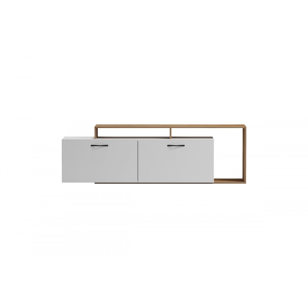 Έπιπλο τηλεόρασης "TOBLER" σε χρώμα oak/λευκό 170x40x53