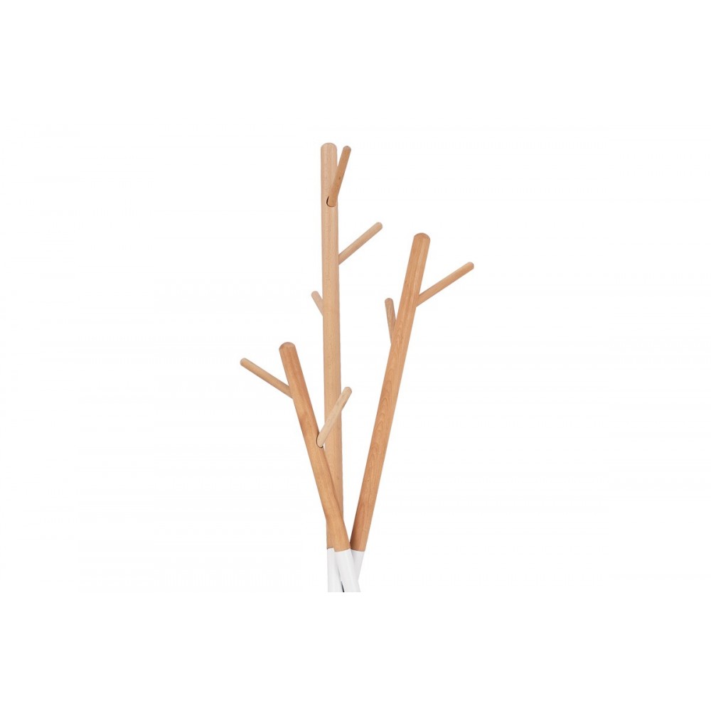 Καλόγερος "SIGAR" από μέταλλο/ξύλο σε χρώμα λευκό/φυσικό 49x51x187