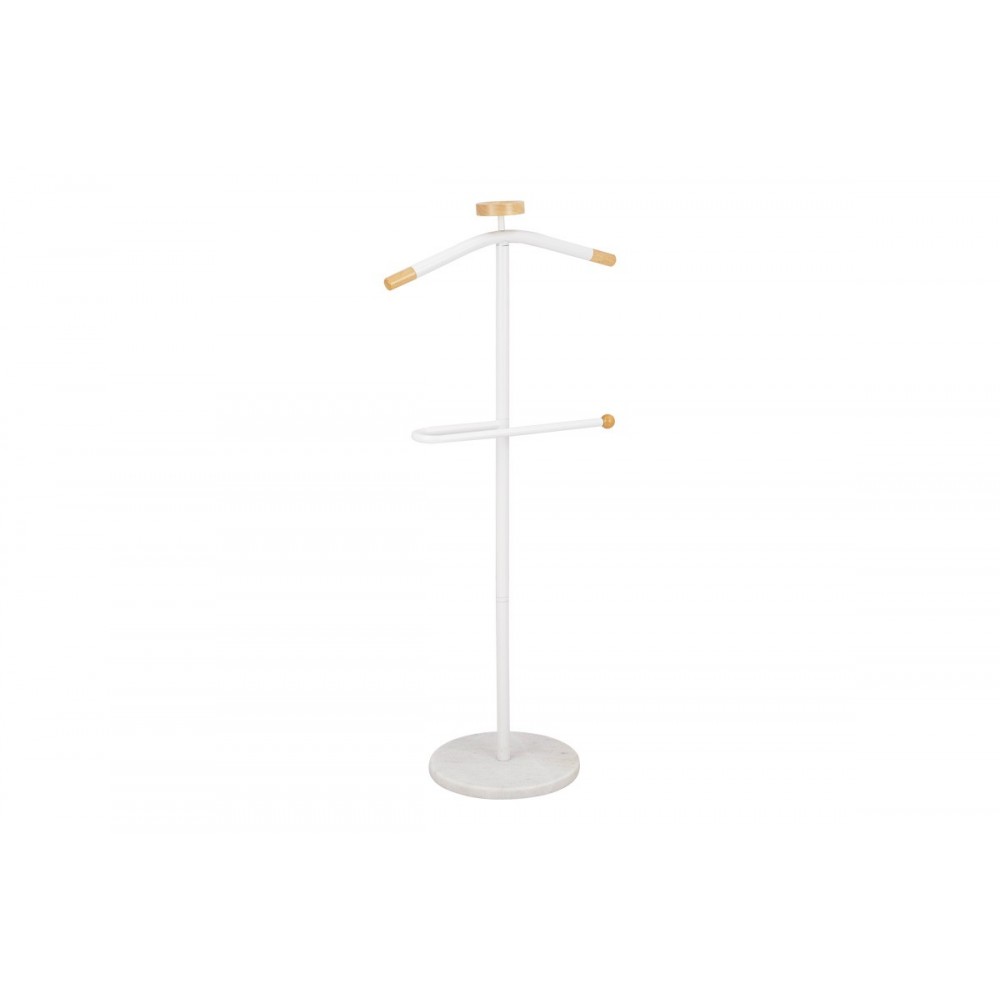 Καλόγερος "JOLMA" από μέταλλο/ξύλο σε χρώμα λευκό/φυσικό Φ30x111