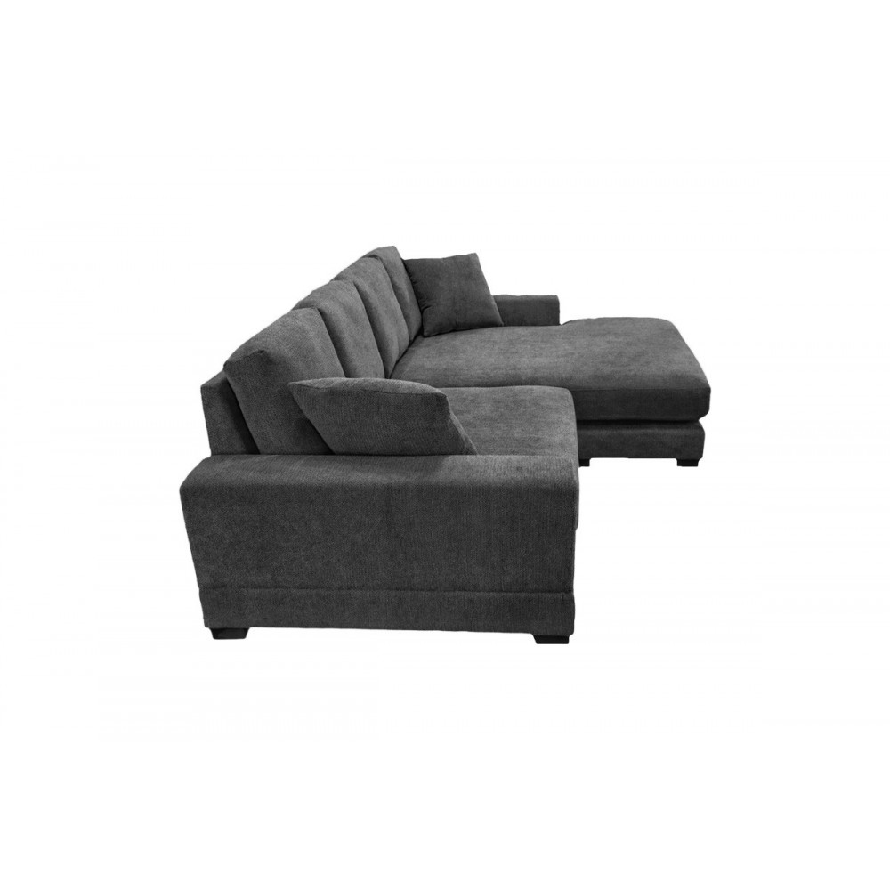 Γωνιακός καναπές "CORNERDO" αναστρέψιμος από ύφασμα σε χρώμα ανθρακί 265x175x85