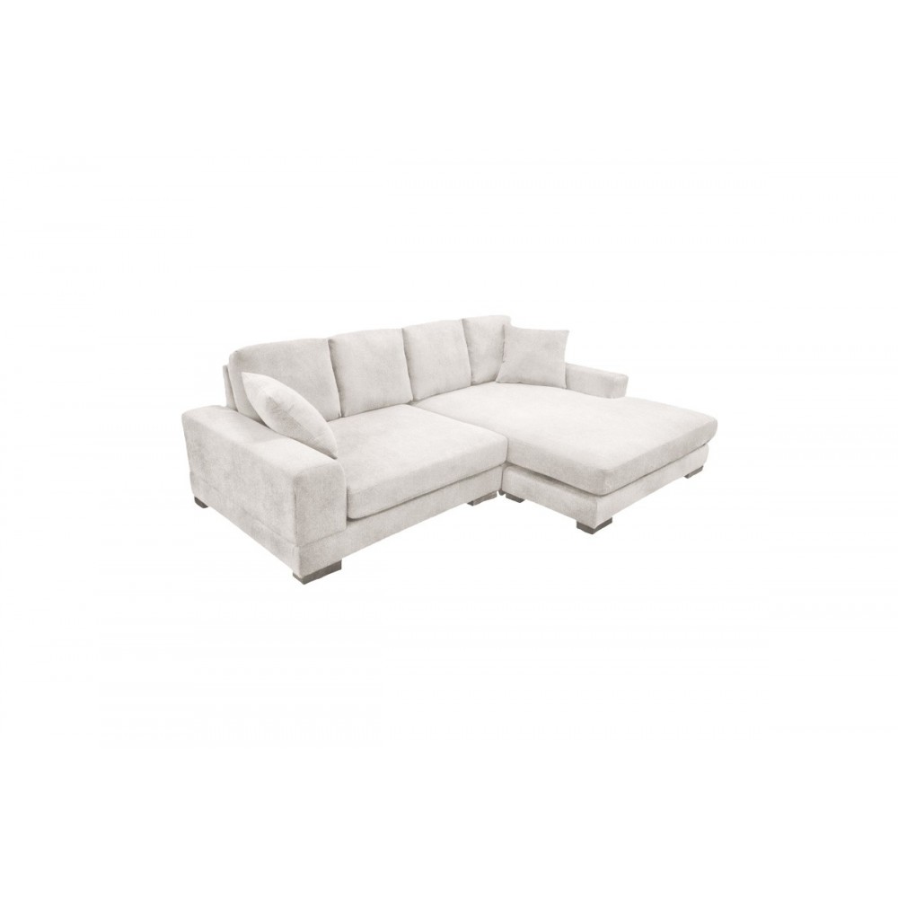Γωνιακός καναπές "CORNERDO" αναστρέψιμος από ύφασμα σε χρώμα ιβουάρ 265x175x85