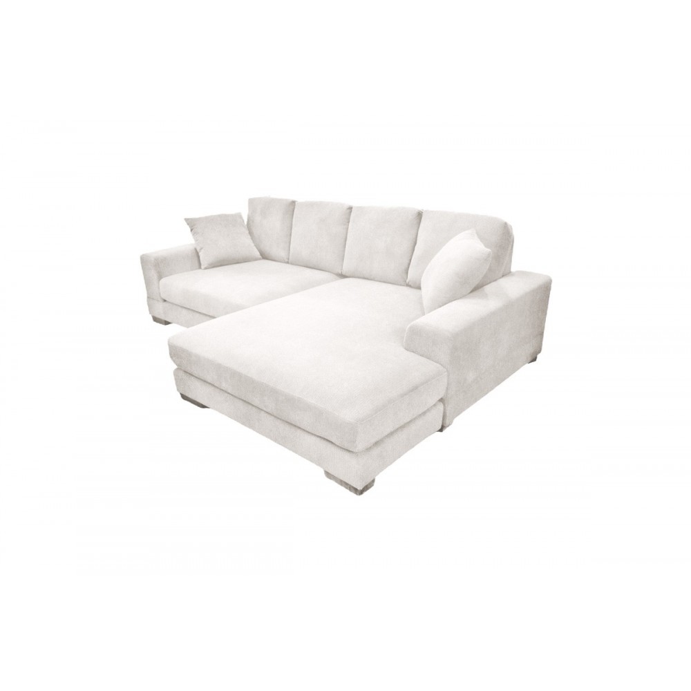 Γωνιακός καναπές "CORNERDO" αναστρέψιμος από ύφασμα σε χρώμα ιβουάρ 265x175x85