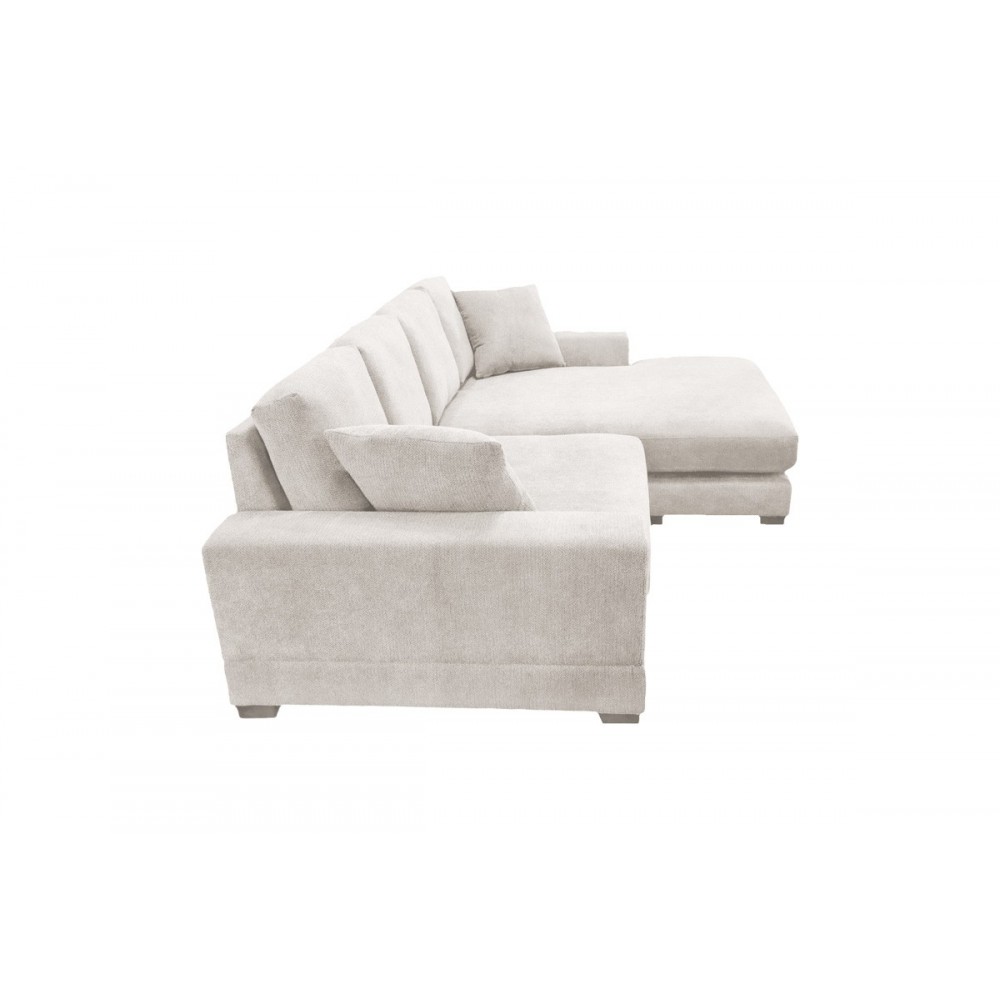 Γωνιακός καναπές "CORNERDO" αναστρέψιμος από ύφασμα σε χρώμα ιβουάρ 265x175x85