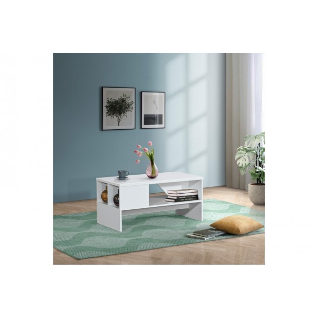 Τραπέζι σαλονιού "ΝΑΥΑ" σε χώμα λευκό 93x46x43