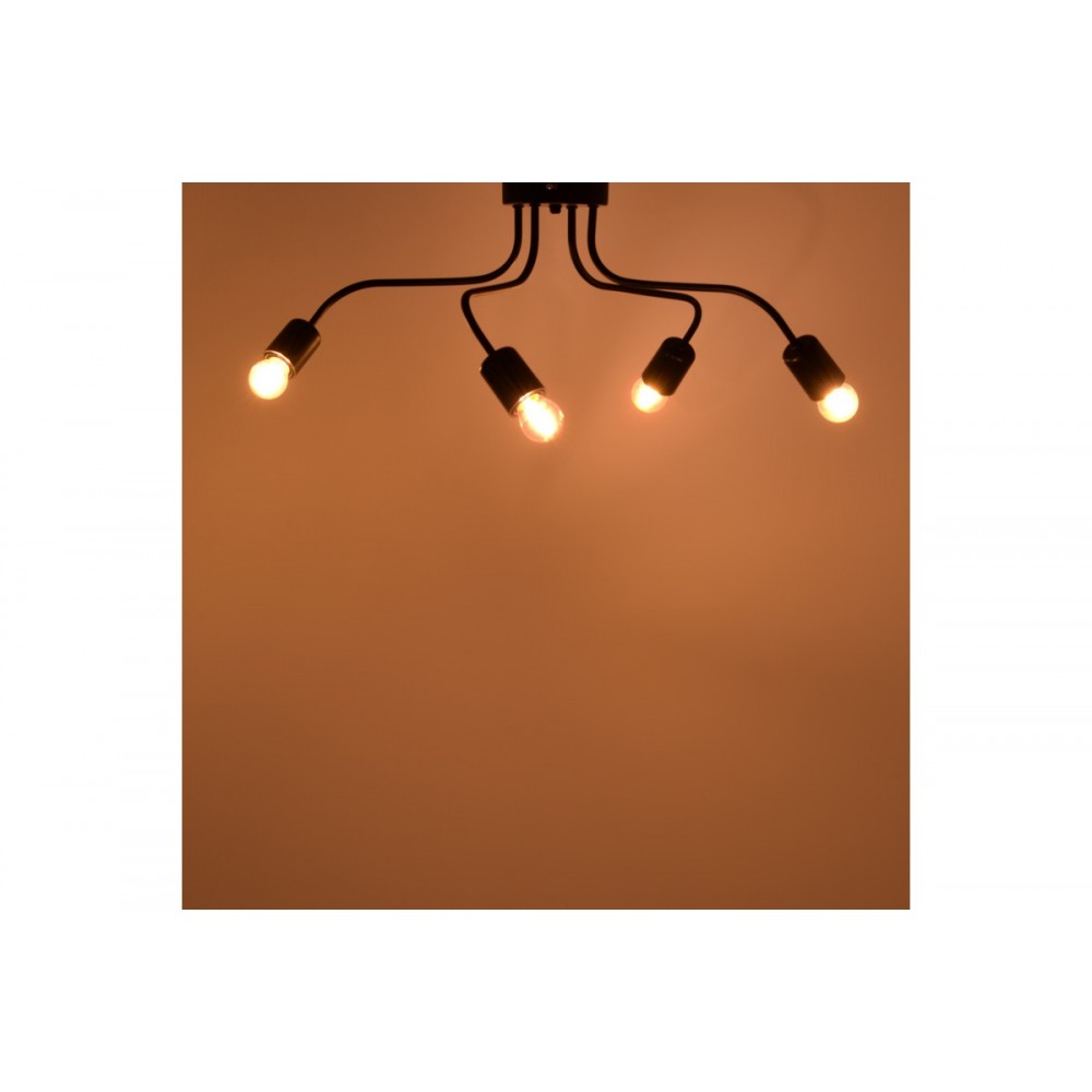 Φωτιστικό πολύφωτο "LUCHTER" από μέταλλο σε χρώμα μαύρο 60x60x15