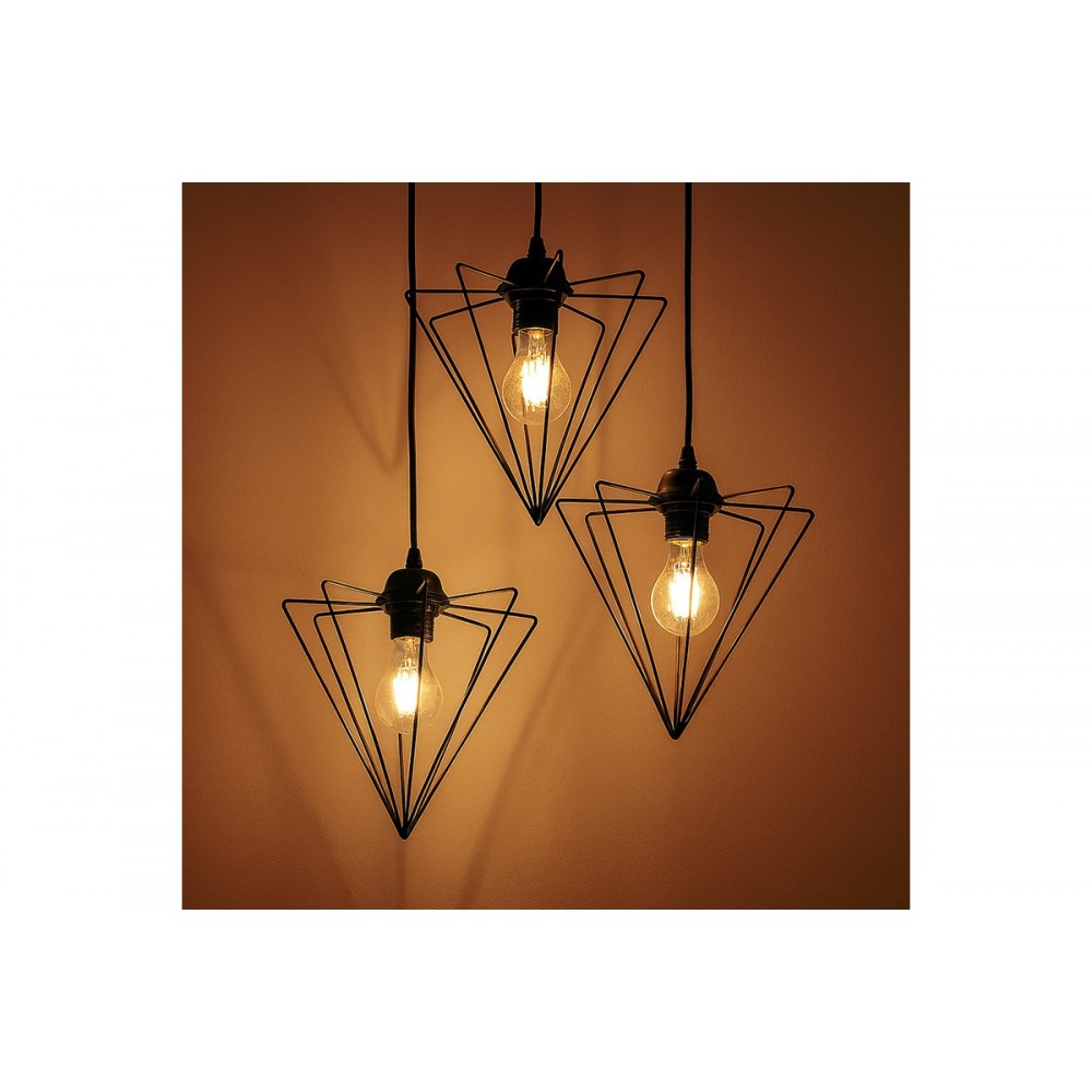 Φωτιστικό τρίφωτο "TEBOUR" από μέταλλο σε χρώμα μαύρο 30x30x75