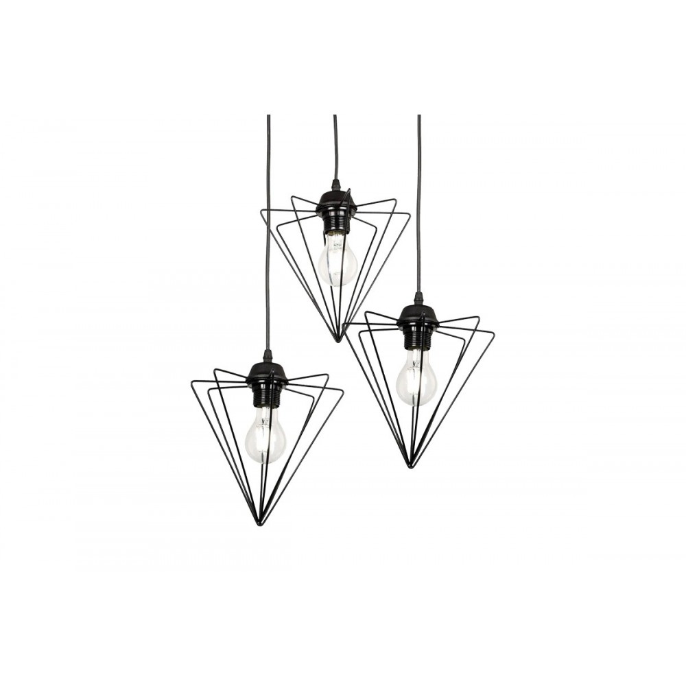 Φωτιστικό τρίφωτο "TEBOUR" από μέταλλο σε χρώμα μαύρο 30x30x75