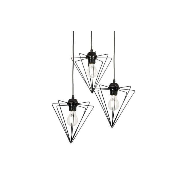 Φωτιστικό τρίφωτο "TEBOUR" από μέταλλο σε χρώμα μαύρο 30x30x75
