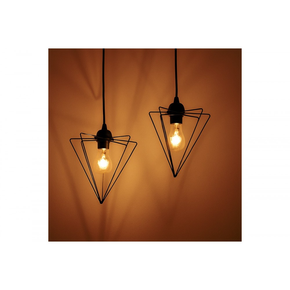 Φωτιστικό δίφωτο "TEBOUR" από μέταλλο σε χρώμα μαύρο 30x30x70