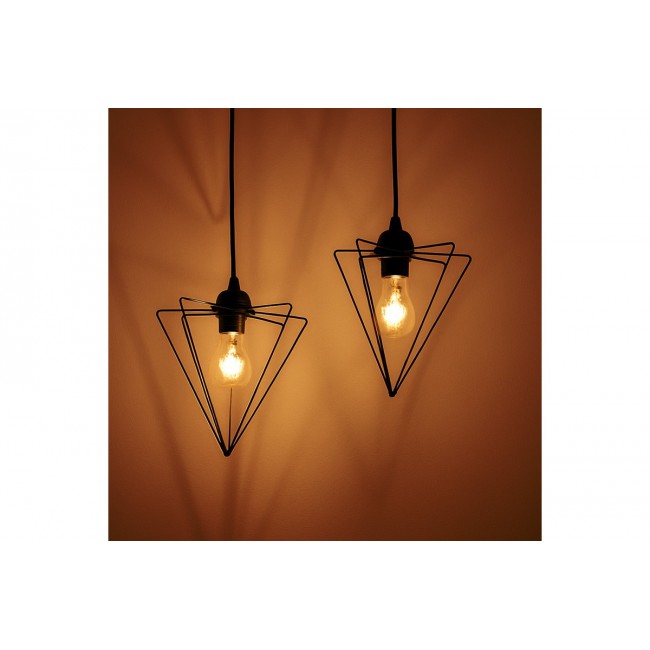 Φωτιστικό δίφωτο "TEBOUR" από μέταλλο σε χρώμα μαύρο 30x30x70