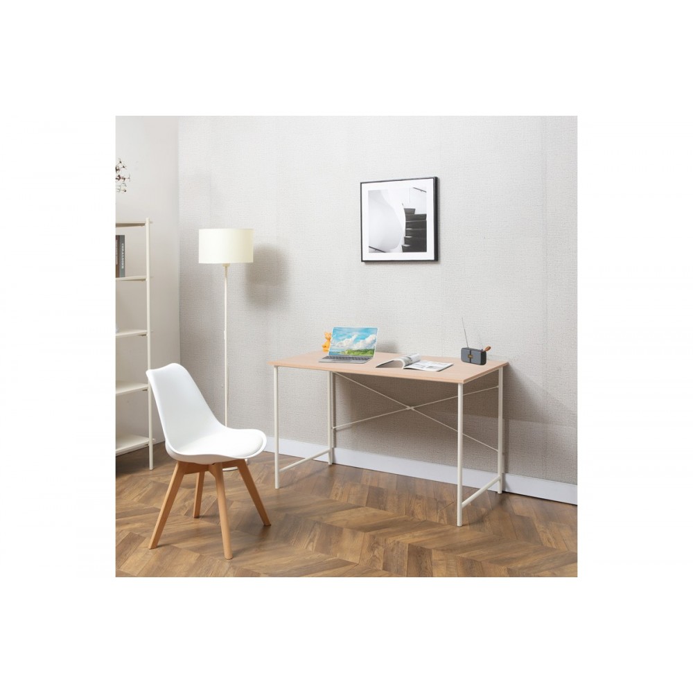 Γραφείο εργασίας "SENZIA" από μέταλλο σε χρώμα φυσικό/λευκό 120x60x75