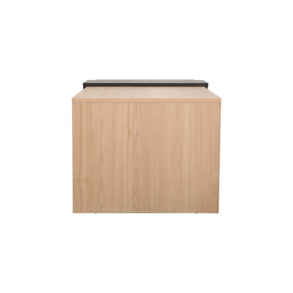 Τραπέζι σαλονιού "COZETO" σε χρώμα φυσικό/μαύρο μαρμάρου 100x53x41.5