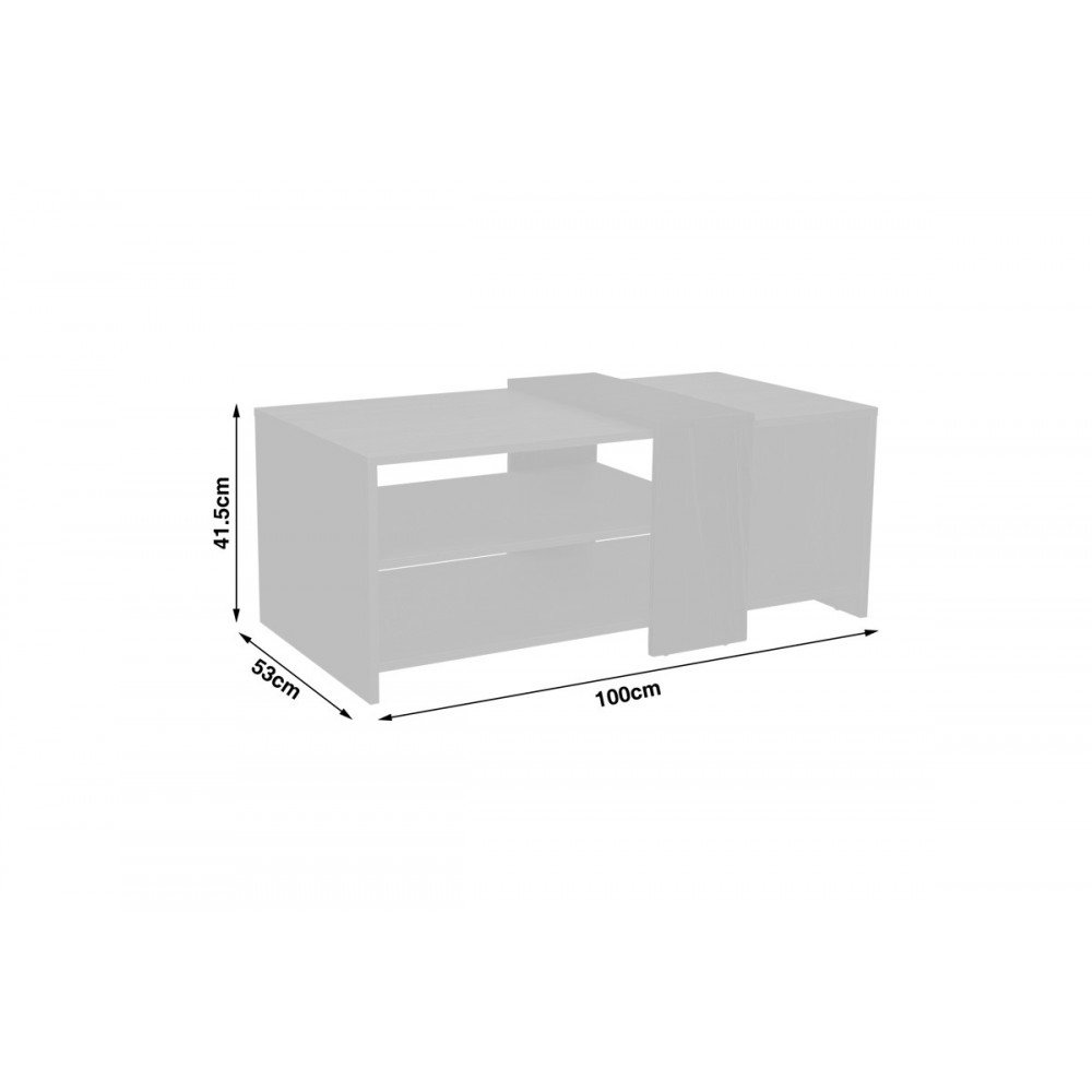 Τραπέζι σαλονιού "COZETO" σε χρώμα φυσικό/γκρι cement 100x53x41.5