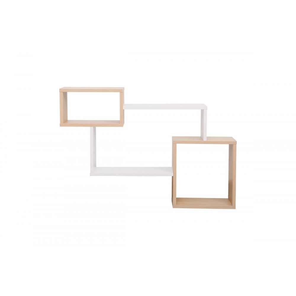 Ράφι τοίχου "BELDRA" σε χρώμα φυσικό/λευκό 84x15x57.8