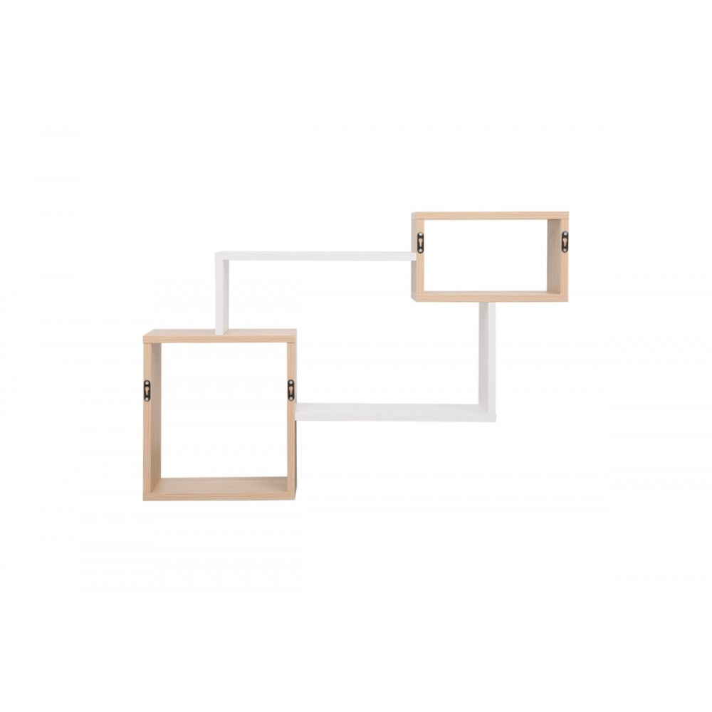 Ράφι τοίχου "BELDRA" σε χρώμα φυσικό/λευκό 84x15x57.8