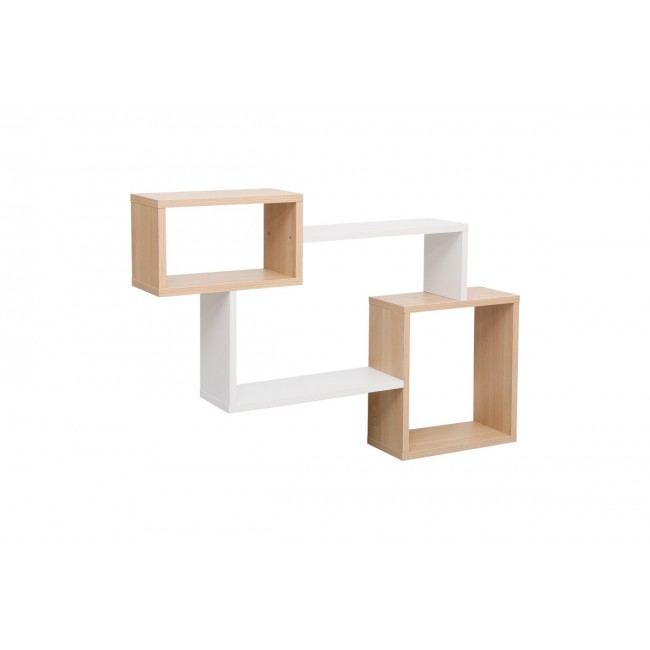 Ράφι τοίχου "BELDRA" σε χρώμα φυσικό/λευκό 84x15x57.8