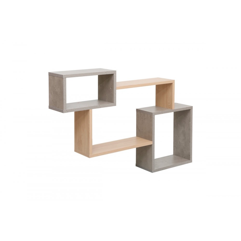 Ράφι τοίχου "BELDRA" σε χρώμα φυσικό/γκρι cement 84x15x57.8