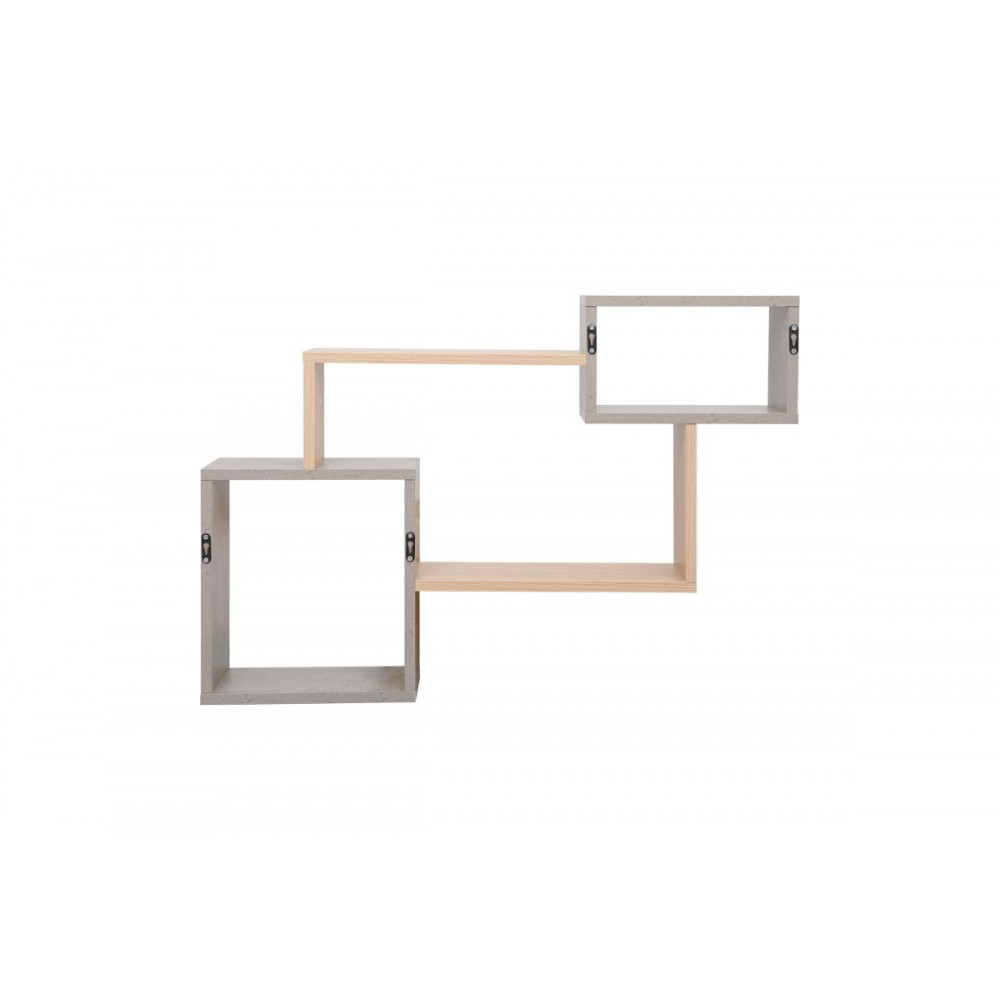 Ράφι τοίχου "BELDRA" σε χρώμα φυσικό/γκρι cement 84x15x57.8