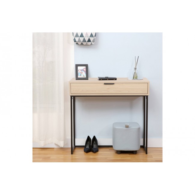 Κονσόλα "JOUMPA" από μέταλλο σε χρώμα φυσικό/μαύρο 80x28x76.5