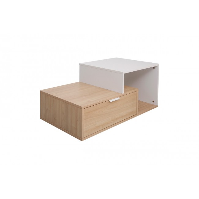 Τραπέζι σαλονιού "VOPLE" σε χρώμα φυσικό/λευκό 90x50x40