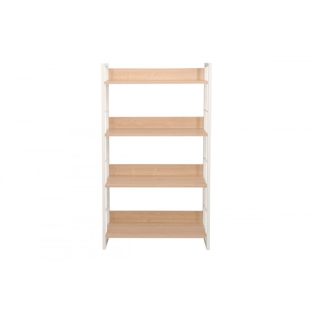 Βιβλιοθήκη "DORFIE" από μέταλλο σε χρώμα φυσικό/λευκό 70x30x124.5