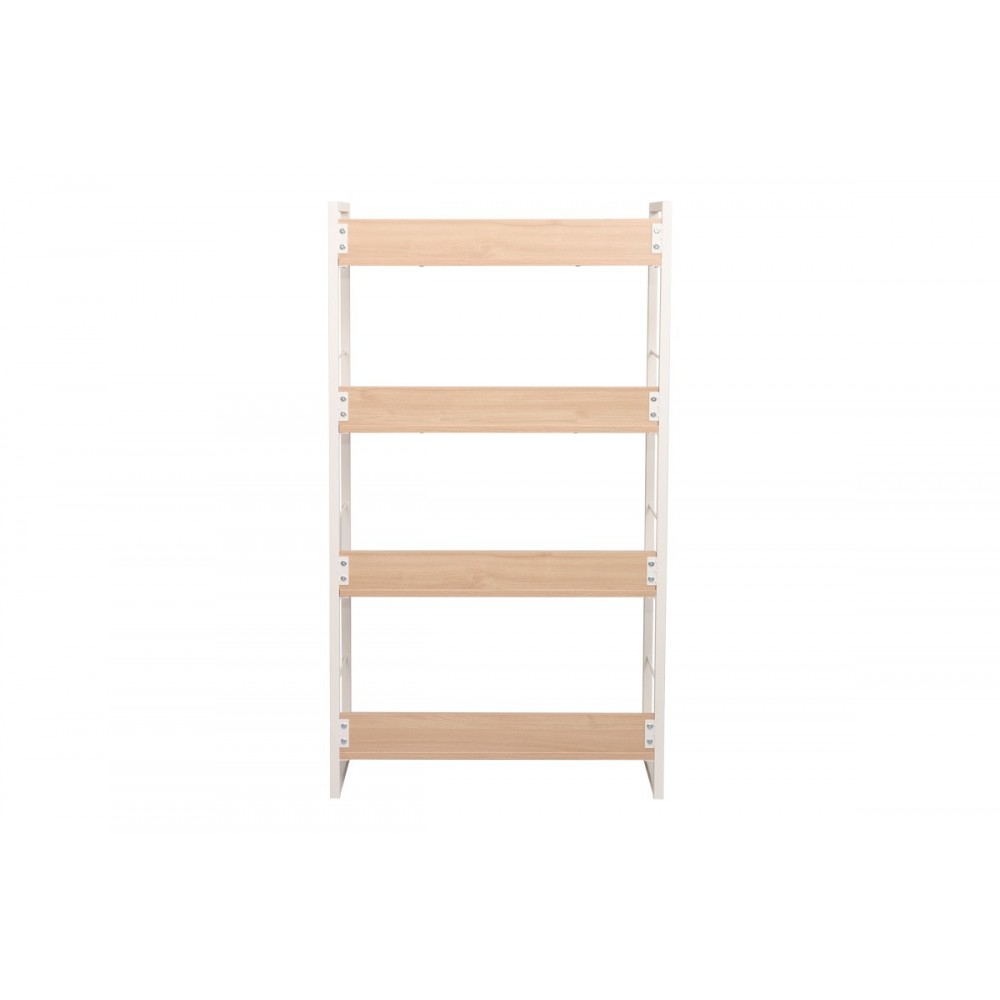 Βιβλιοθήκη "DORFIE" από μέταλλο σε χρώμα φυσικό/λευκό 70x30x124.5