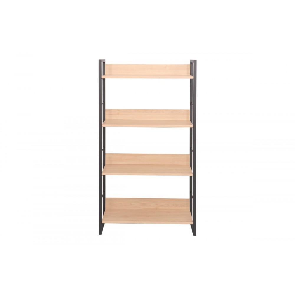 Βιβλιοθήκη "DORFIE" από μέταλλο σε χρώμα φυσικό/μαύρο 70x30x124.5