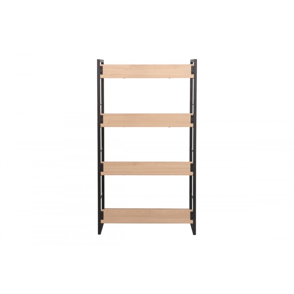 Βιβλιοθήκη "DORFIE" από μέταλλο σε χρώμα φυσικό/μαύρο 70x30x124.5