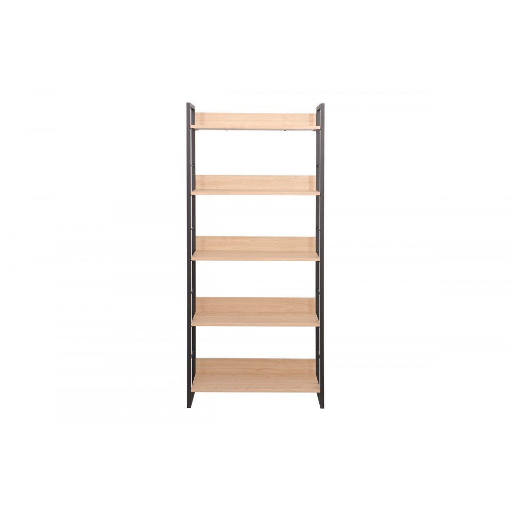 Βιβλιοθήκη "DORFIE" από μέταλλο σε χρώμα φυσικό/μαύρο 70x30x159