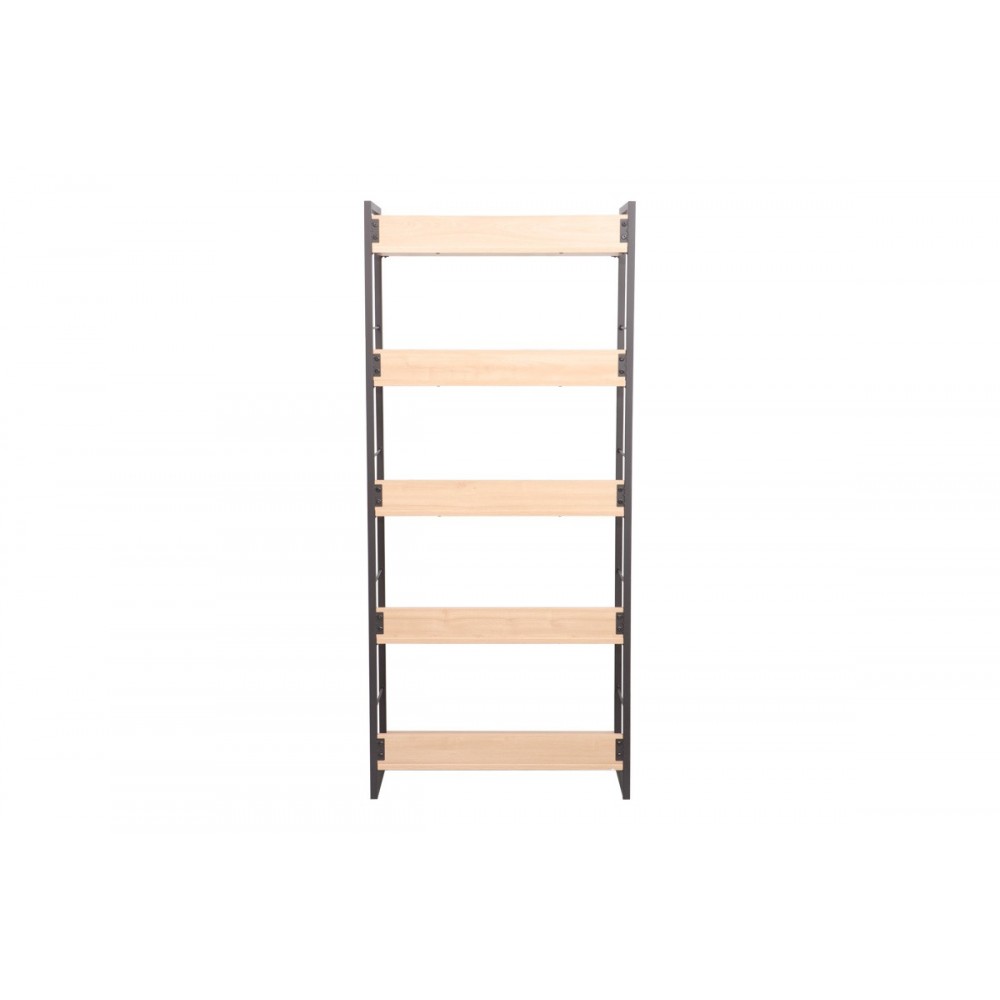 Βιβλιοθήκη "DORFIE" από μέταλλο σε χρώμα φυσικό/μαύρο 70x30x159