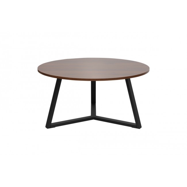 Τραπέζι σαλονιού "BERTON" από μέταλλο σε χρώμα καρυδί/μαύρο Φ80x40