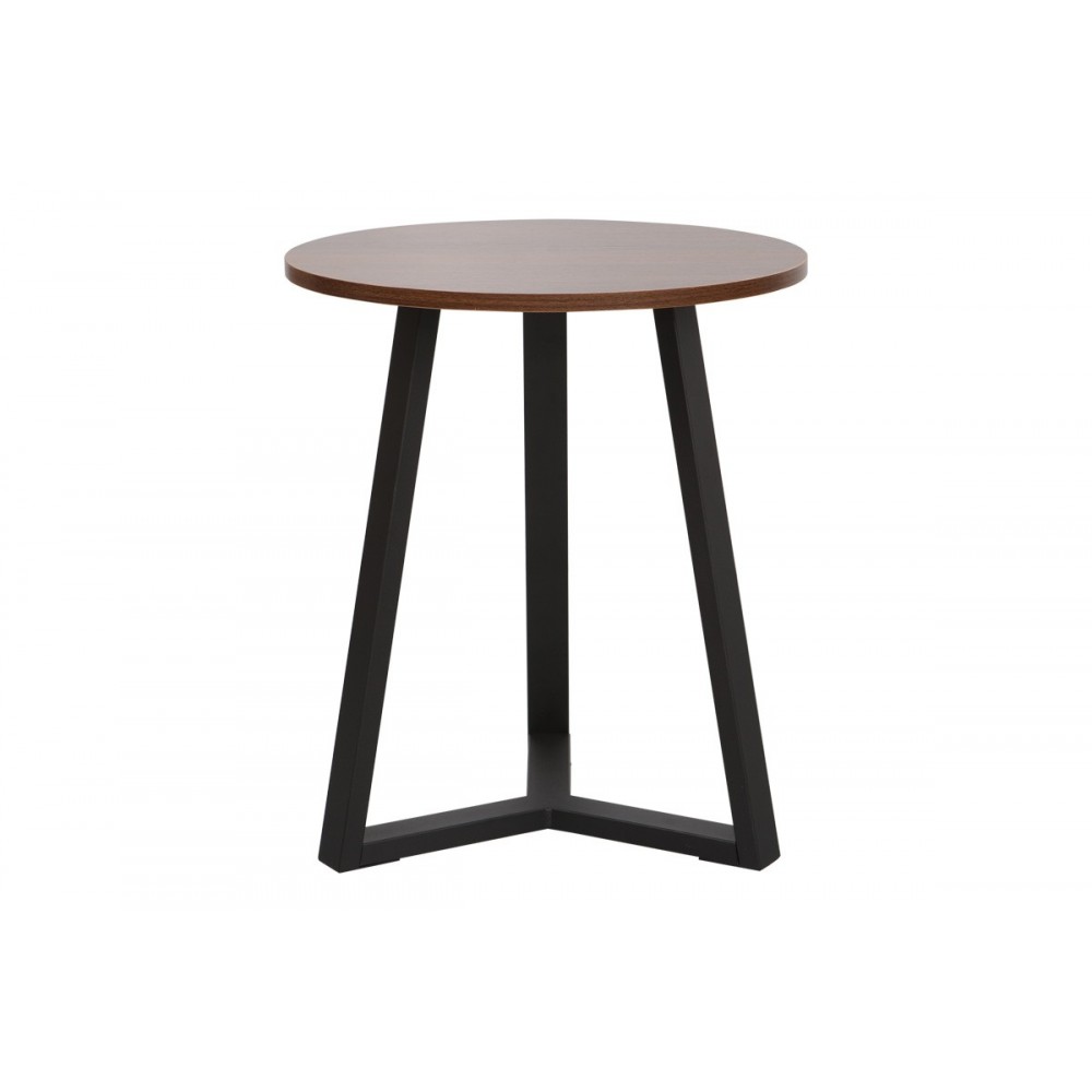 Βοηθητικό τραπέζι "TREPOLO" από μέταλλο σε χρώμα καρυδί/μαύρο Φ45x52