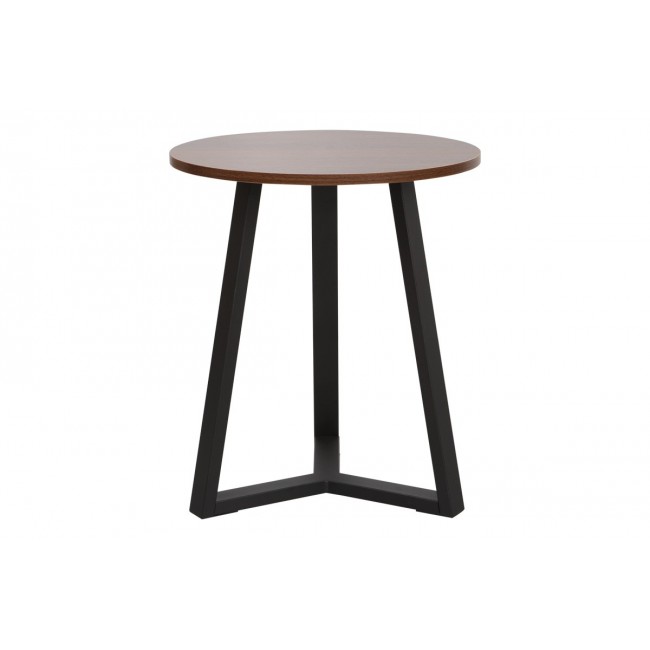 Βοηθητικό τραπέζι "TREPOLO" από μέταλλο σε χρώμα καρυδί/μαύρο Φ45x52