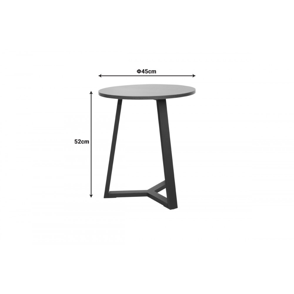 Βοηθητικό τραπέζι "TREPOLO" από μέταλλο σε χρώμα καρυδί/μαύρο Φ45x52