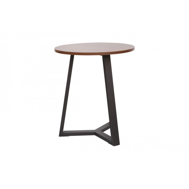 Βοηθητικό τραπέζι "TREPOLO" από μέταλλο σε χρώμα καρυδί/μαύρο Φ45x52