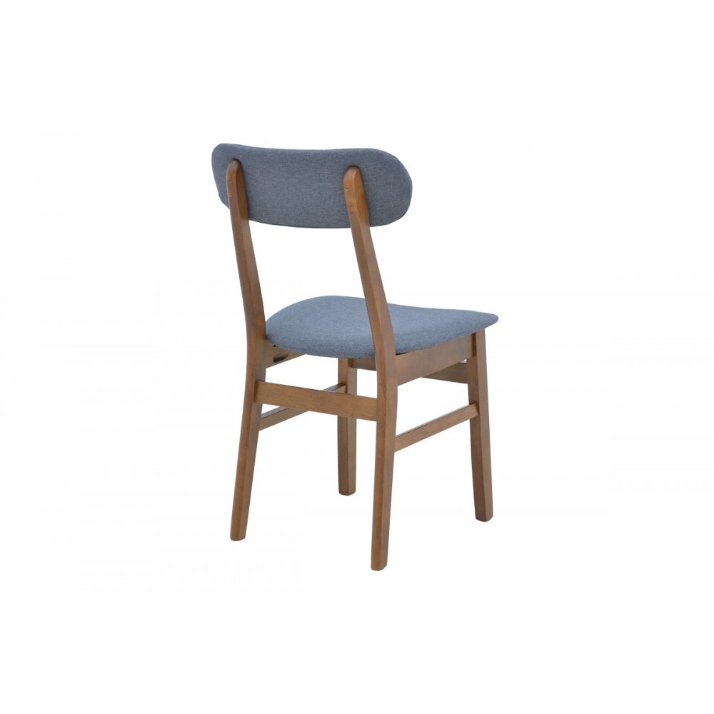 Καρέκλα "GABORN" από ξύλο/ύφασμα σε χρώμα καρυδί/γκρι 47x47x81.5