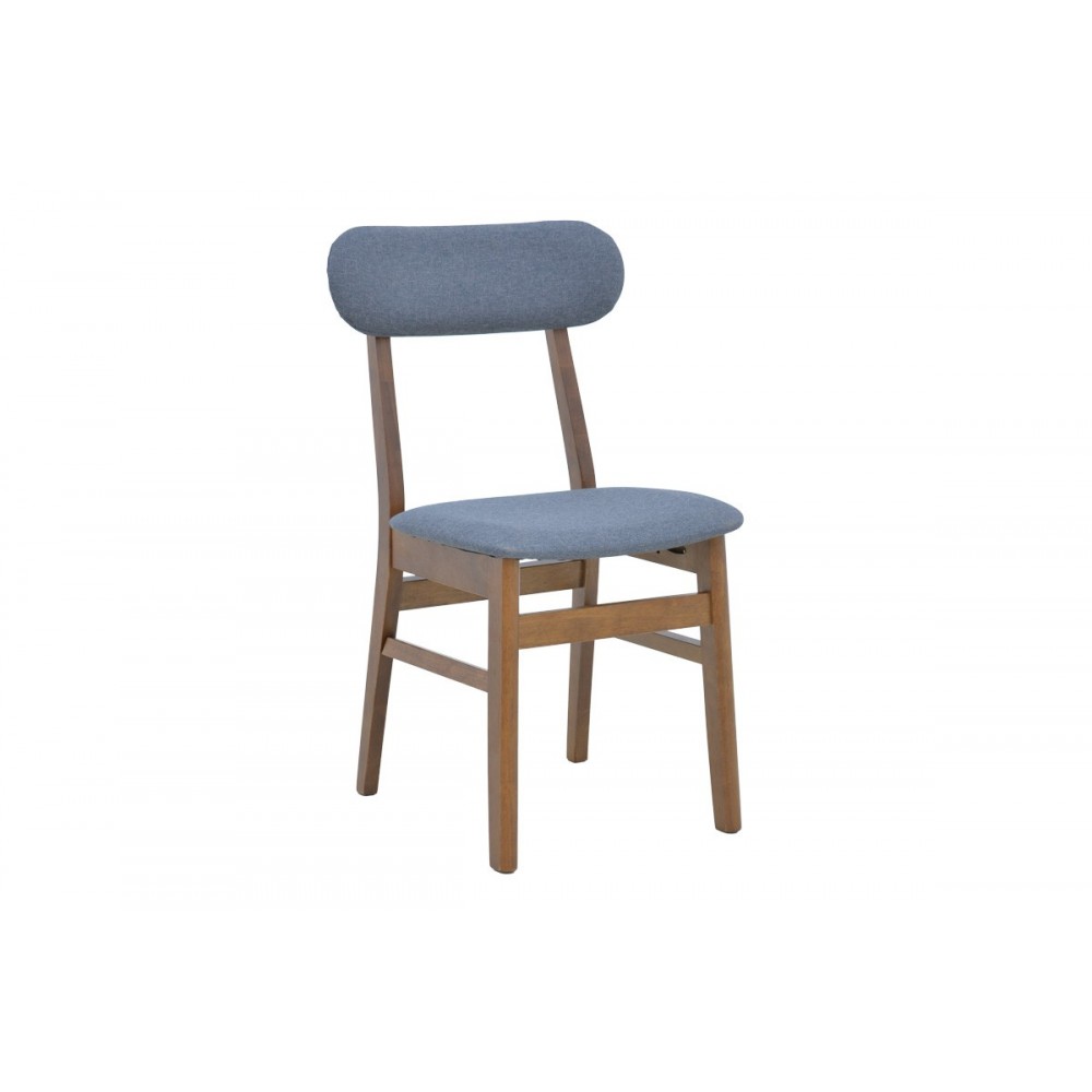 Καρέκλα "GABORN" από ξύλο/ύφασμα σε χρώμα καρυδί/γκρι 47x47x81.5