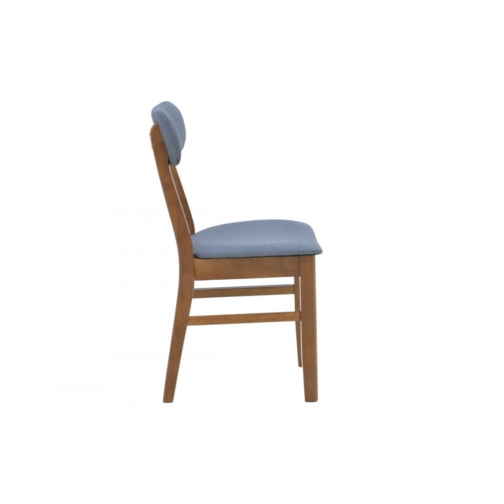 Καρέκλα "GABORN" από ξύλο/ύφασμα σε χρώμα καρυδί/γκρι 47x47x81.5