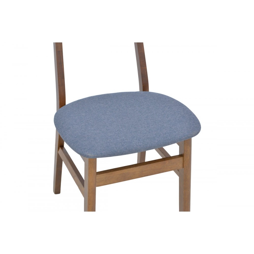 Καρέκλα "GABORN" από ξύλο/ύφασμα σε χρώμα καρυδί/γκρι 47x47x81.5