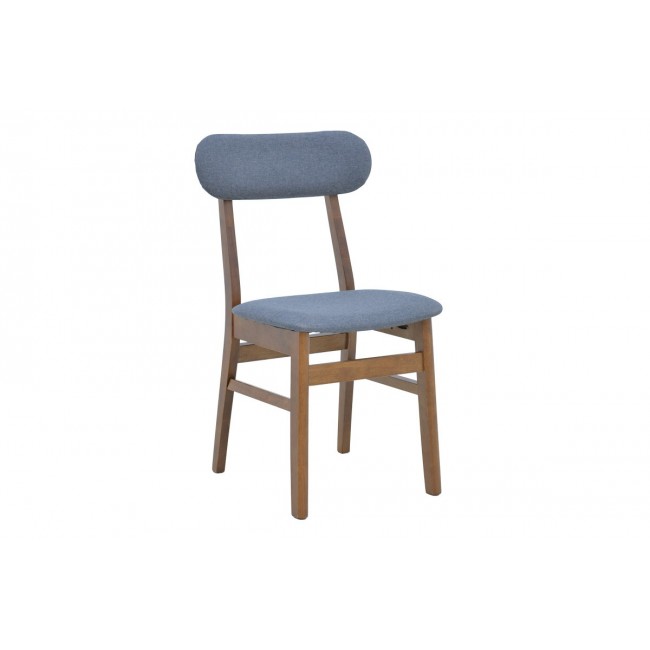 Καρέκλα "GABORN" από ξύλο/ύφασμα σε χρώμα καρυδί/γκρι 47x47x81.5