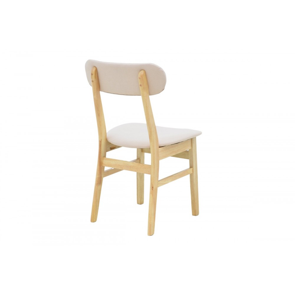 Καρέκλα "GABORN" από ξύλο/ύφασμα σε χρώμα φυσικό/μπεζ 47x47x81.5