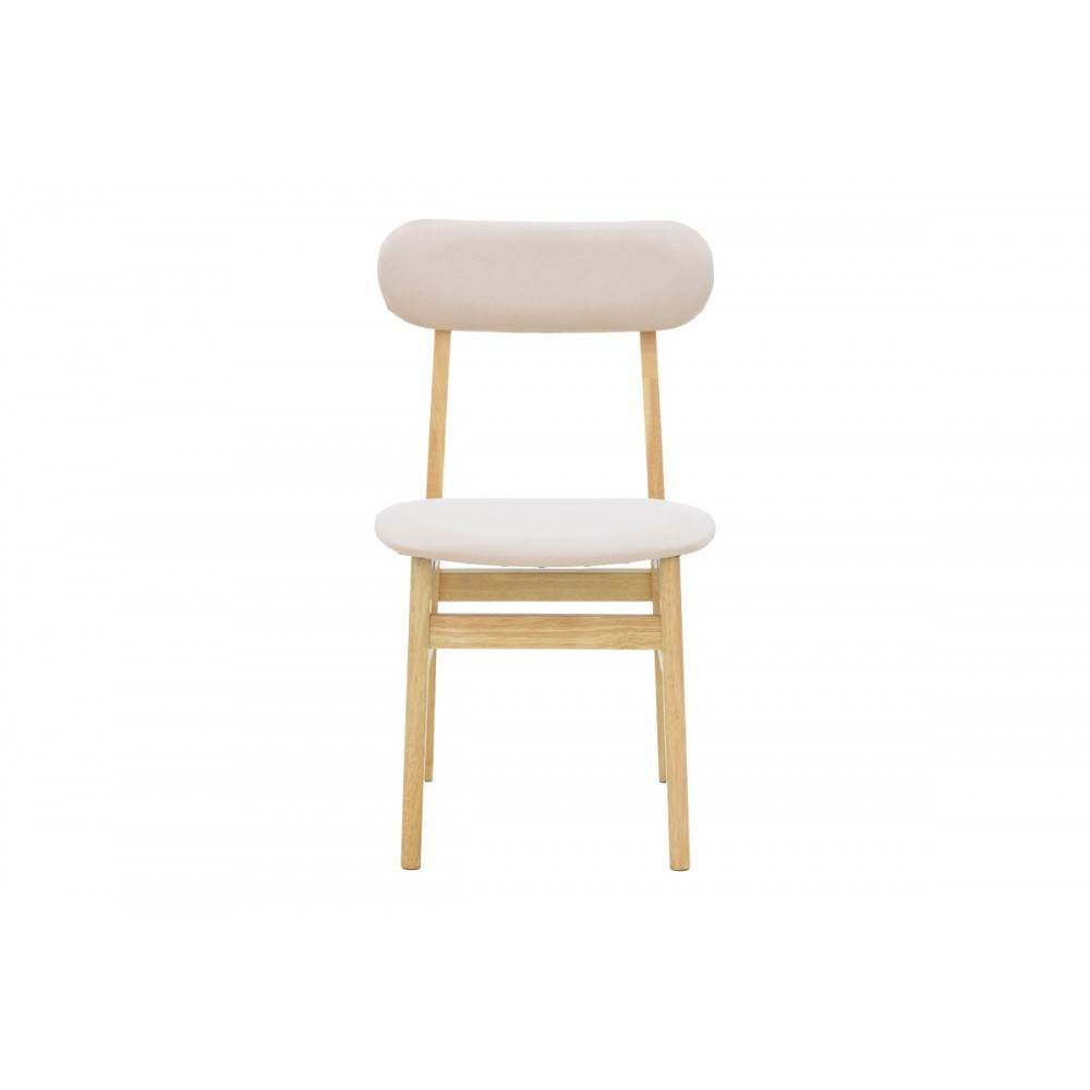 Καρέκλα "GABORN" από ξύλο/ύφασμα σε χρώμα φυσικό/μπεζ 47x47x81.5