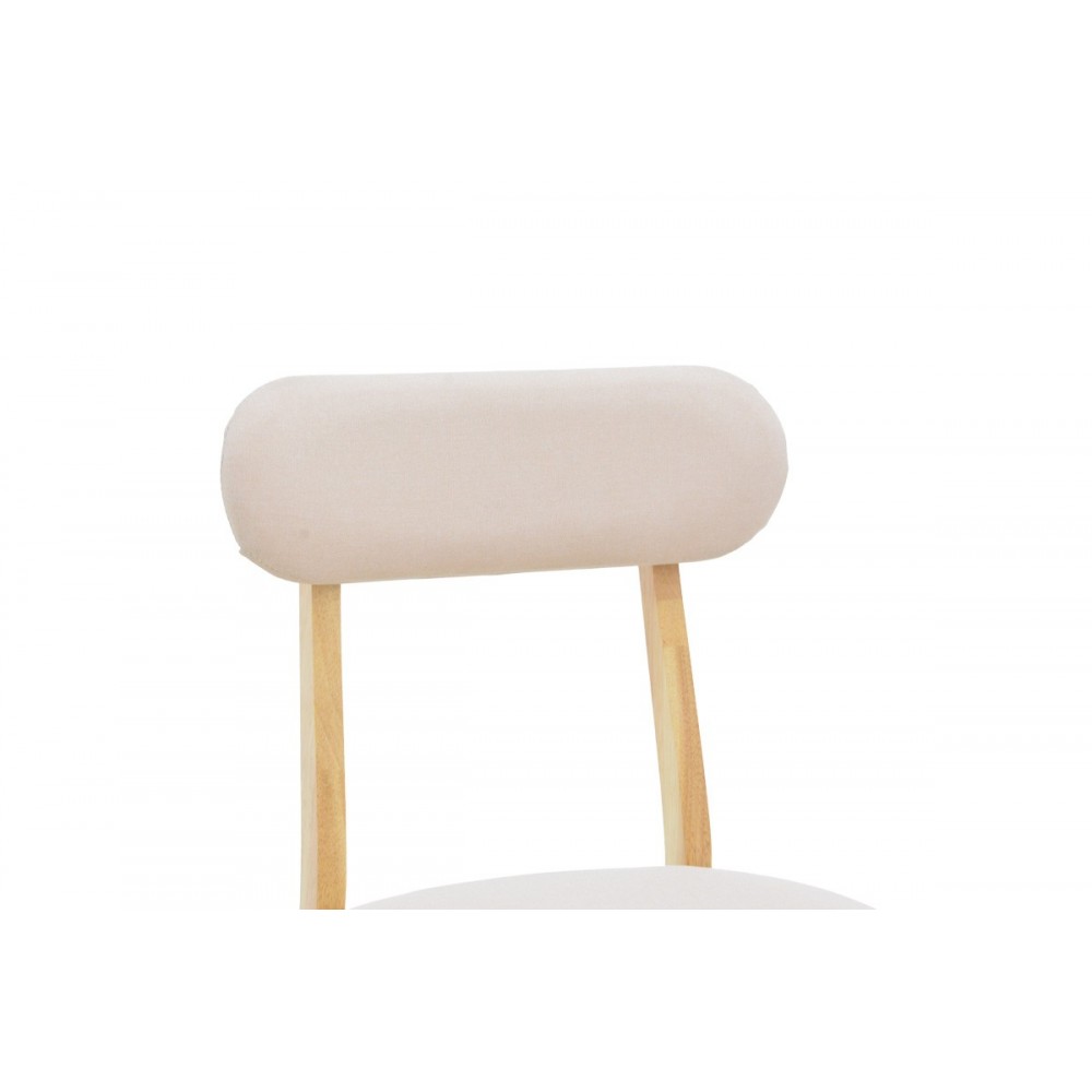 Καρέκλα "GABORN" από ξύλο/ύφασμα σε χρώμα φυσικό/μπεζ 47x47x81.5