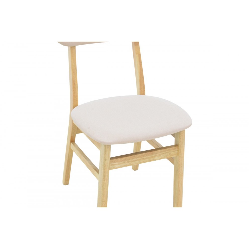 Καρέκλα "GABORN" από ξύλο/ύφασμα σε χρώμα φυσικό/μπεζ 47x47x81.5