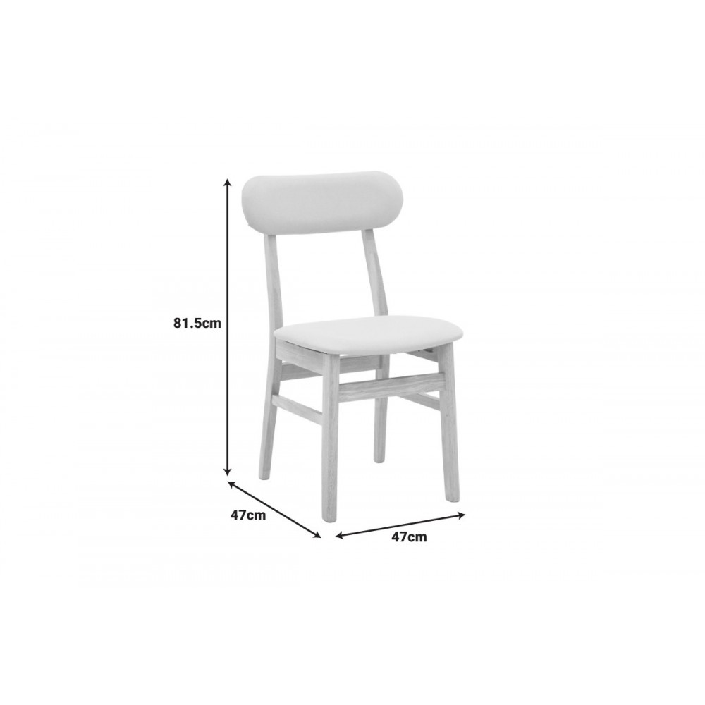 Καρέκλα "GABORN" από ξύλο/ύφασμα σε χρώμα φυσικό/μπεζ 47x47x81.5