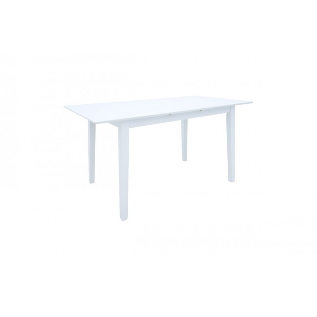 Tραπέζι επεκτεινόμενο "MABOR" από ξύλο σε χρώμα λευκό 120-150x80x73.8