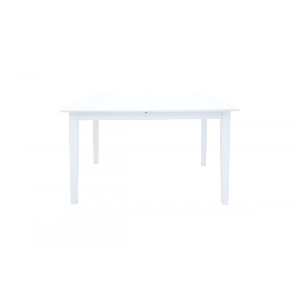 Tραπέζι επεκτεινόμενο "MABOR" από ξύλο σε χρώμα λευκό 120-150x80x73.8