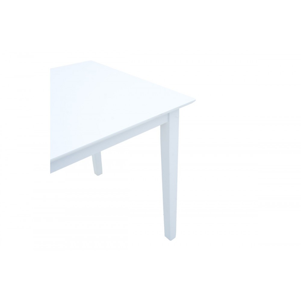 Tραπέζι επεκτεινόμενο "MABOR" από ξύλο σε χρώμα λευκό 120-150x80x73.8